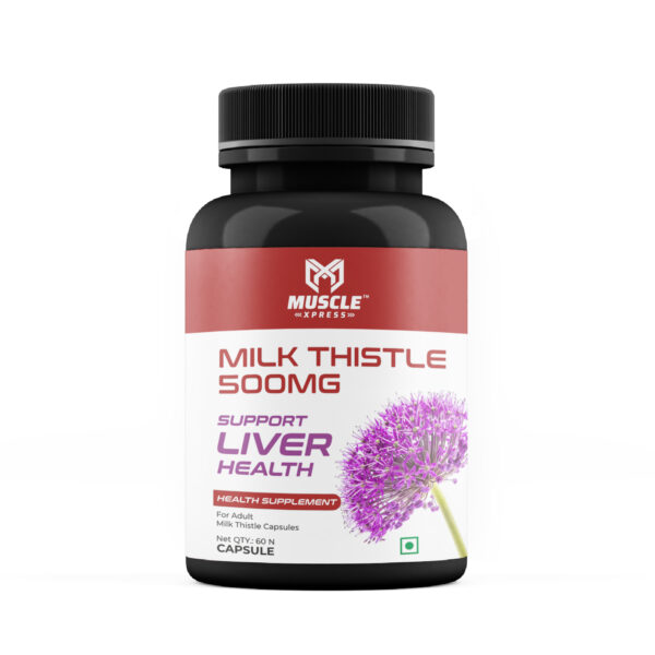Muscle Xpress Milk Thistle 500mg | 60 Capsules | Supports Liver Health & Detox | 80% Silymarin Extract | Herbal Supplement for Adults