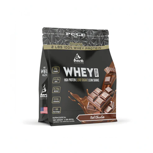 Pole Nutrition Whey Protein | 2 Lbs (907g) | 25g Protein | Zero Sugar | Lean Muscle Shake | 30 Servings