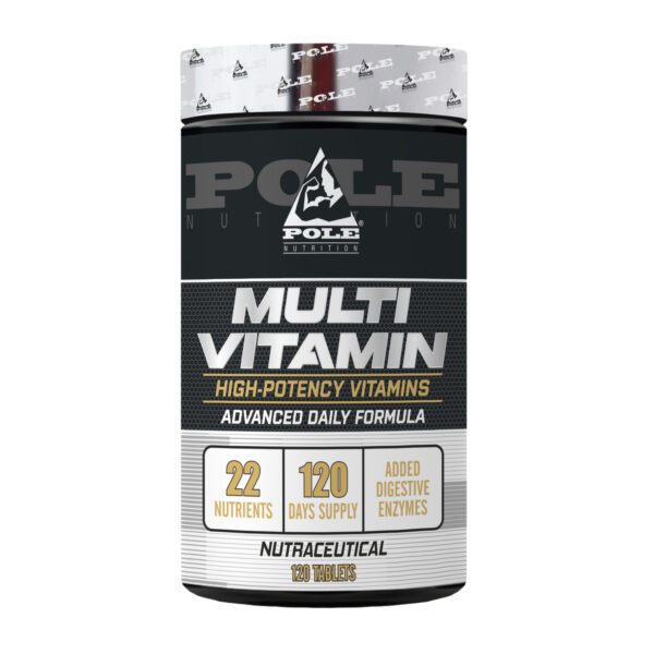 Pole Nutrition Multi Vitamin - High Potency Vitamins with Added Digestive Enzyme | 120 Tablets - Comprehensive Wellness Support for Peak Performance